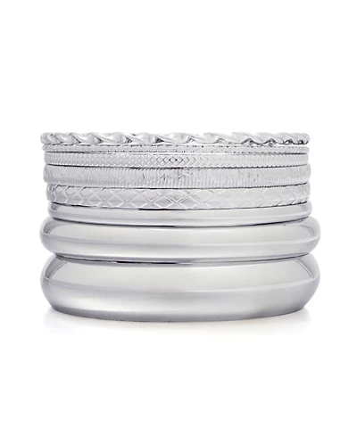 Adornia Silver Plated 8-Bangle Bracelet Set