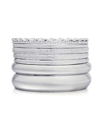 Adornia Silver Plated 8-Bangle Bracelet Set