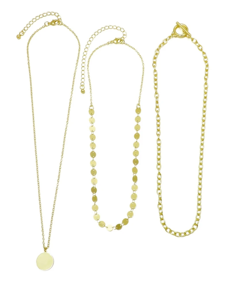 Adornia Gold 3-Layer Toggle and Confetti Necklace