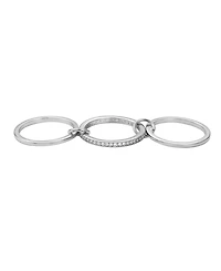 Adornia Silver Connected 3-Piece Stack Ring