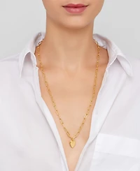 Adornia Gold 2-Piece Paperclip Heart Chain Necklace and Bracelet Set