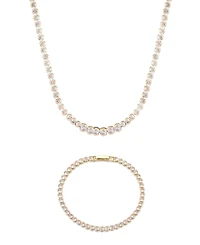 Adornia Gold 2-Piece Bezeled Tennis Set