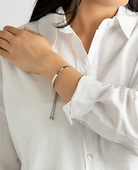 Adornia Silver 2-Piece Flower and Cuff Bolo Bracelet Set