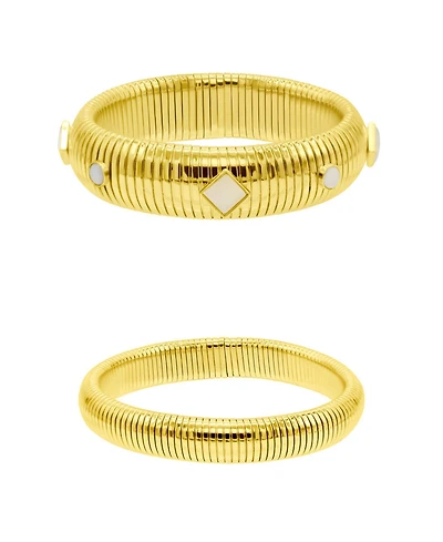 Adornia Gold 2-Piece Coil Bangle Bracelet Set