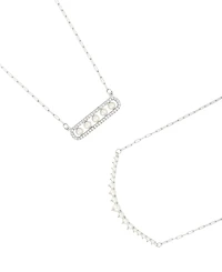Adornia Silver 2-Piece Pearl Necklace Set
