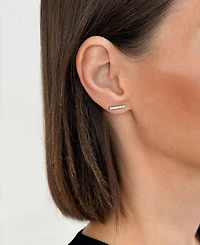 Adornia Silver 3-Piece Huggie and Stud Earring Set