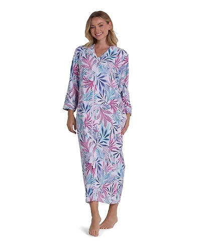 Miss Elaine Women's Printed Long-Sleeve Robe
