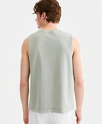 Sun + Stone Men's Cotton Washed Solid-Color Muscle Tank Top, Macy's Exclusive