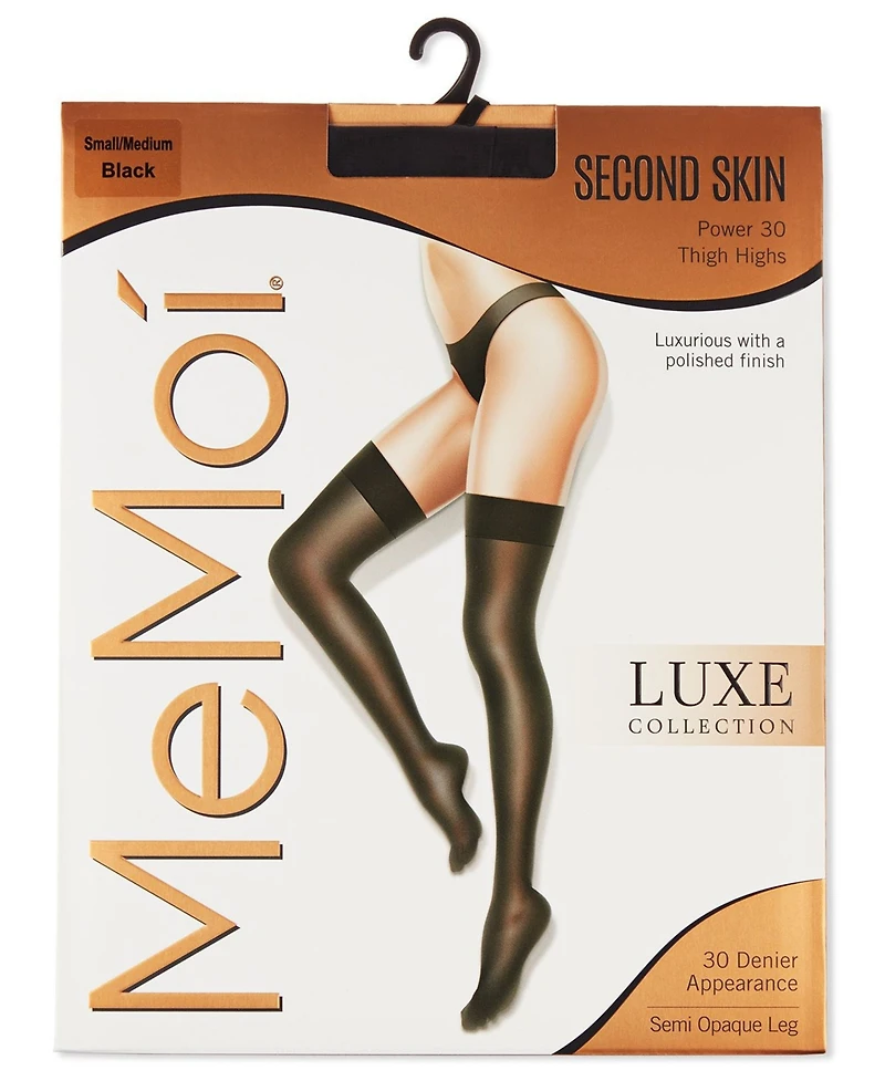 MeMoi Women's Second Skin Semi-Opaque Thigh Highs