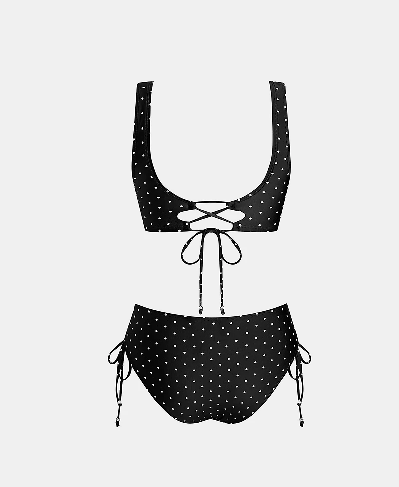 Cupshe Women's Wide Strap Crisscross Tie Side Bikini Set