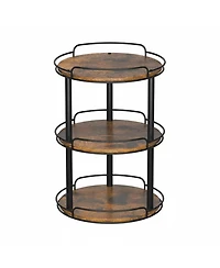 Yigii 12.2'' 3 Tier Wood Lazy Susan Turntable Organizer Spice Rack Kitchen Countertop Pantry Bathroom