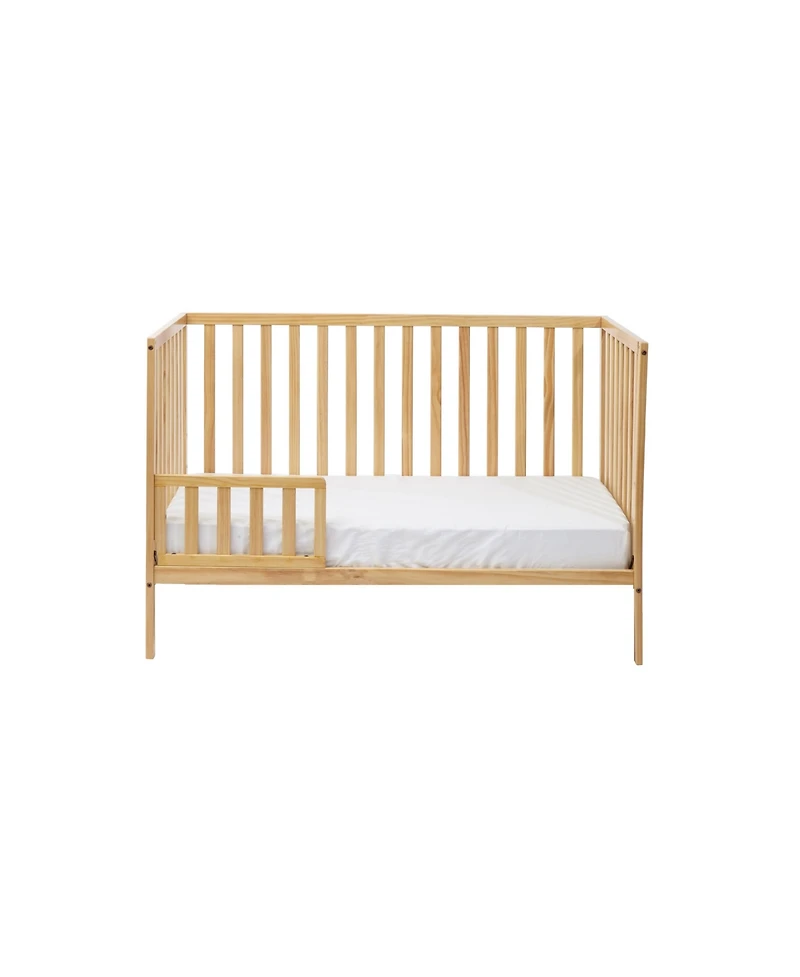 Jujabu 3 in 1 Convertible Solid Wood Island Crib Natural Adjustable Mattress Height