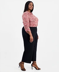 Anne Klein Plus Mid-Rise Wide-Leg Pull-On Pants