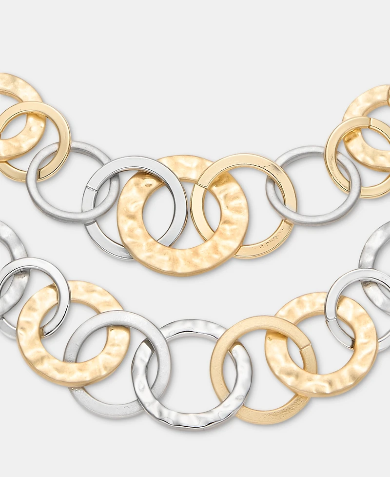 Style & Co Two-Tone Disc Two-Row Necklace, Macy's Exclusive