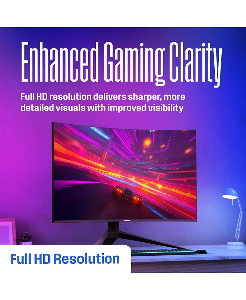Westinghouse 24" Curved Gaming Monitor, 165Hz, 1080p, 1500R, Amd FreeSync, Built-in Speakers, Hdmi & Dp
