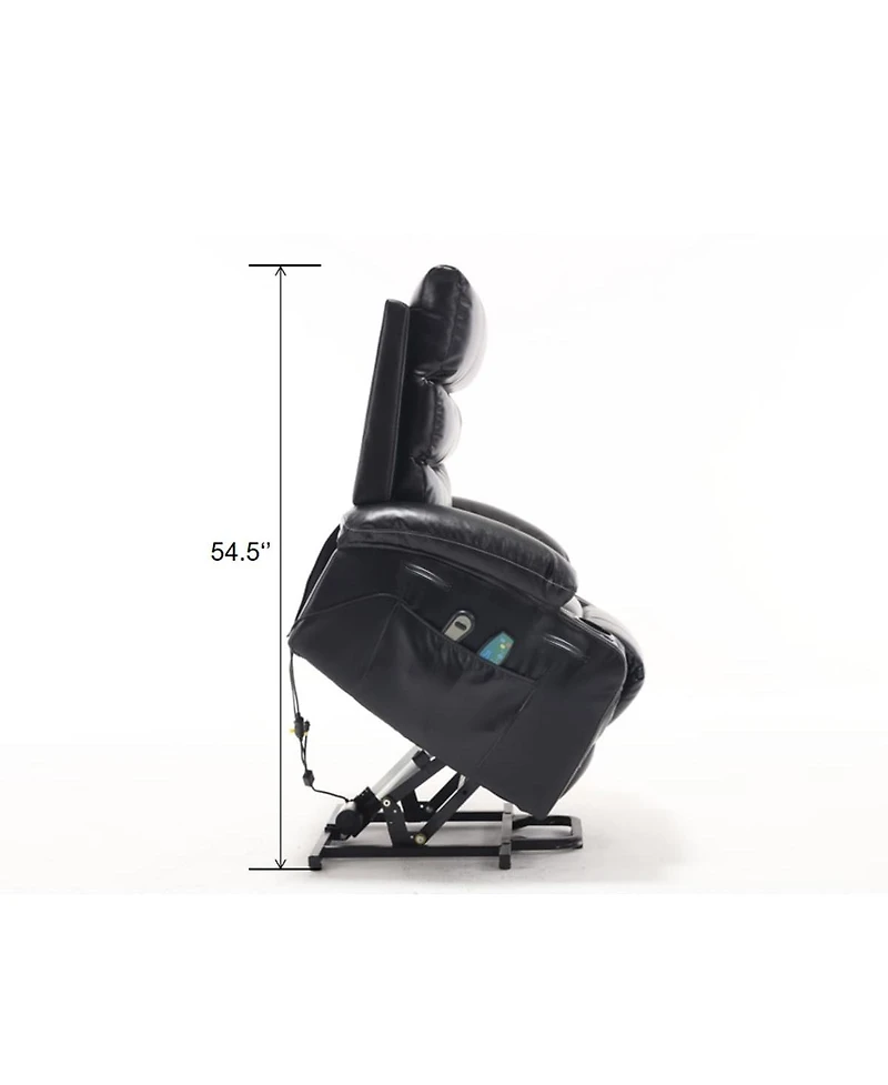 Maison Boucle Power Lift Recliner Chair for Elderly with Heat and Massage, Faux Leather Electric Reclining Remote Control.