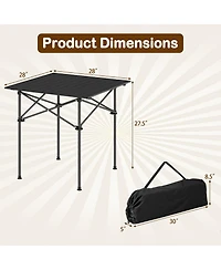 Sugift Folding Roll Up Camping Table with Sturdy Metal Legs