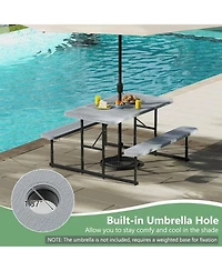 Sugift Outdoor Picnic Table Bench Set for Two to Four People