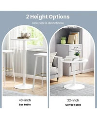 Sugift Round Bistro Bar Height Table Set for Indoor Use