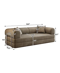 Rainsken 78.8" Corduroy Convertible Sofa Bed, 2-Seater Loveseat Sleeper with Pillow Back, Boneless Modular Sectional for Living Room