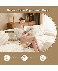 Rainsken 82" Modern Modular Sofa, Soft Flannelette 2-Seater Couch with Deep Seat and Anti-Slip Base for Living Room