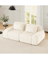 Rainsken 82" Modern Modular Sofa, Soft Flannelette 2-Seater Couch with Deep Seat and Anti-Slip Base for Living Room