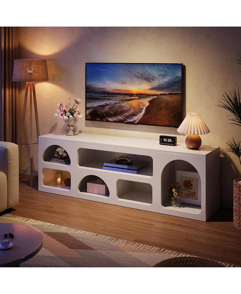 Tribesigns 63" Tv Stand for 60/65/70-Inch Tv, Modern Entertainment Center with 6 Open Storage Shelves