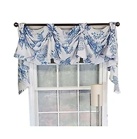 Rlf Home Natalia 3-Scoop Victory Swag Top Tabs Center Luxurious Window Treatment 25 Tails 50 x 18