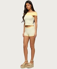 Edikted Women's Camil Striped Knit Shorts