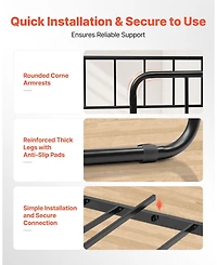 Sugift Full Size Daybed Frame with Trundle, Heavy Duty Metal, Easy Assembly