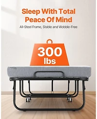 Sugift Rollaway Bed, 31" x 75", Foldable Bed with 4" Mattress, for Adults and Guests