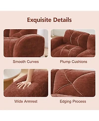 Rainsken 80" Velvet Modular Loveseat Sofa, 2-Seater Tufted Couch with 32D High-Density Sponge and Anti-Slip Bottom for Living Room