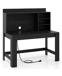 Slickblue Modern Home Office Desk with Hutch and Storage Shelves