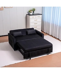 Maison Boucle Convertible Sleeper Sofa Bed with Pull-Out Bed, Adjustable Backrest & Pillows, Small Space Velvet Loveseat Couch-Maison Boucle