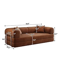 Rainsken 78.8-Inch Corduroy 2-Piece Convertible Modular Sofa Bed
