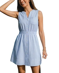 Cupshe Women's Sea Bliss Striped Mini Beach Dress