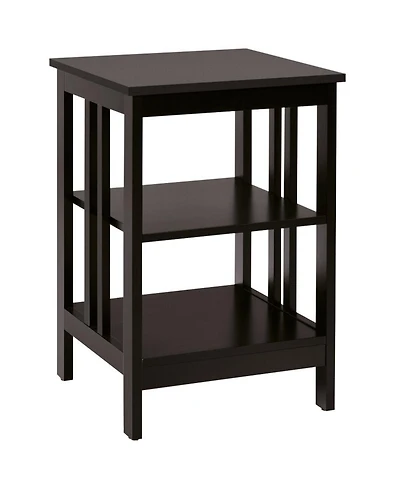 Gouun 16 in 3-Tier Nightstand Side Table with Baffles and Round Corners