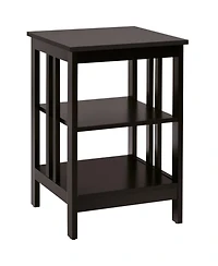 Gouun 16 in 3-Tier Nightstand Side Table with Baffles and Round Corners