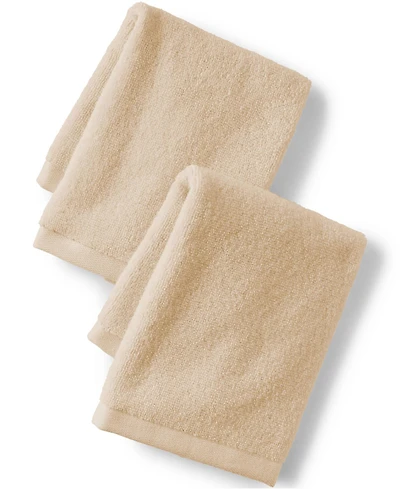 Lands' End Quick-Dry Cotton 2-Piece Washcloth Set