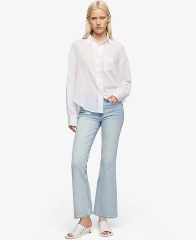 7 For All Mankind Women's Cropped Boot-Leg Cotton Flare Jeans