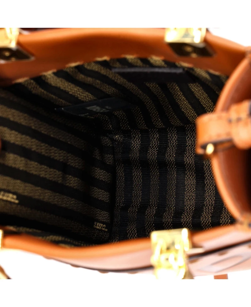 Pre-Owned Fendi Mini Sunshine Shopper Tote Leather