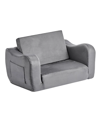 Sugift 2-in-1 Kids Sofa Foldable Toddler Couch Convertible Chair and Lounger