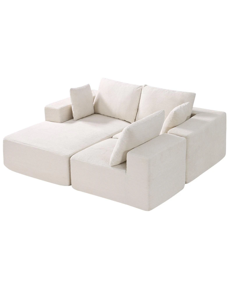 Sugift Modular Sectional Sofa, L Shaped with Chaise, Cloud Couch for Living Room