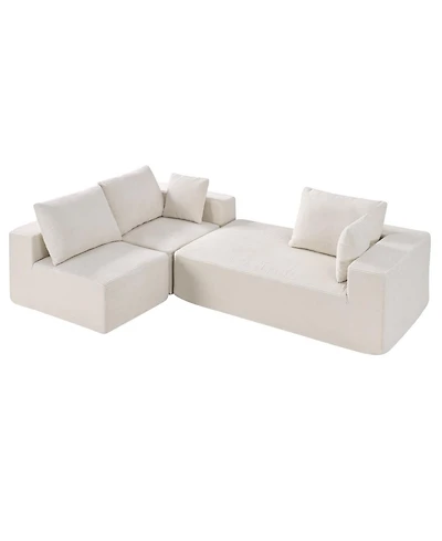 Sugift Modular Sectional Sofa, L Shaped with Chaise, Cloud Couch for Living Room