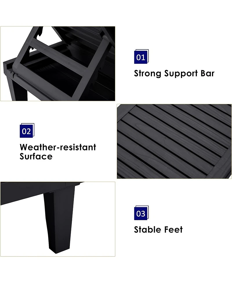 Decksplore Outdoor Chaise Lounge Chair, Lightweight Patio Recliner Chair