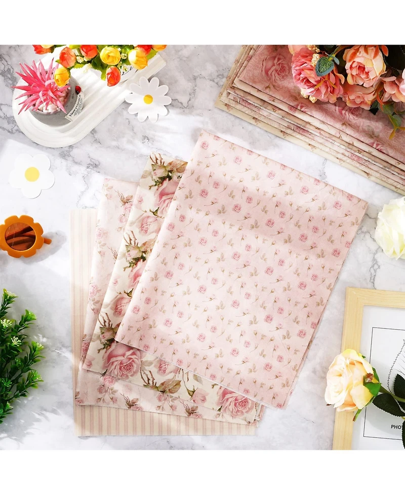 Gnuadz 12pcs 18 x 22" Spring Cotton Fat Quarters Retro Floral Printed Fabric Diy Craft