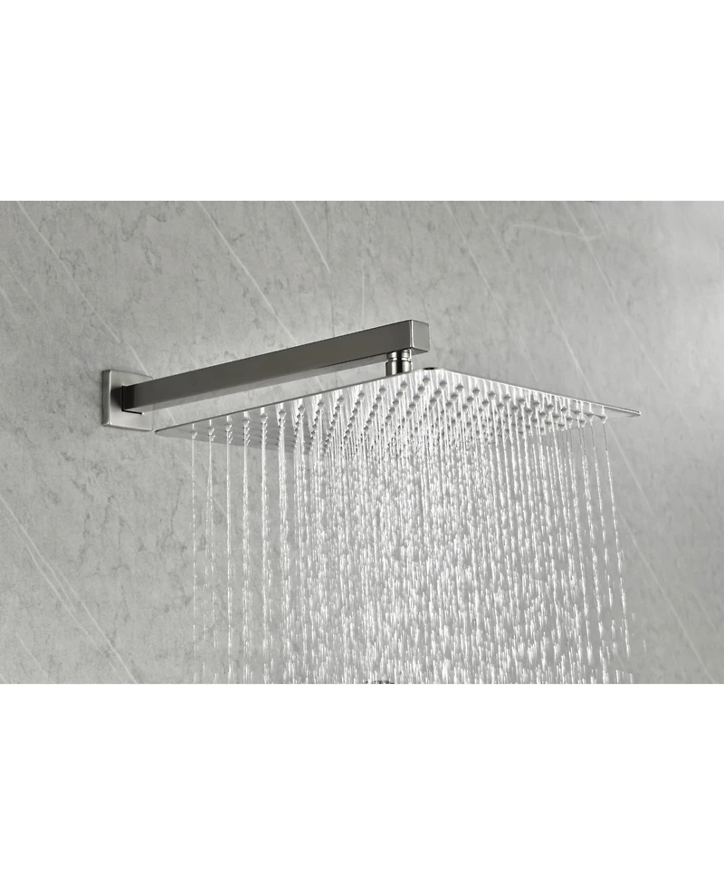 Busdays 12 Inch Square Rain Shower Head with Handheld Showerhead (Without control valve)