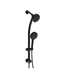 Busdays Multi Function Dual Shower Head System with 4.7 Inch Rain Showerhead 8 Function Hand Shower Adjustable Slide Bar Matte Black