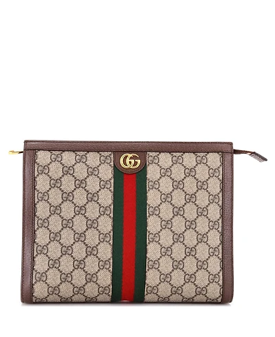 Pre-Owned Gucci Medium Ophidia Pouch Gg Coated Canvas