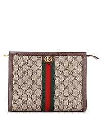Pre-Owned Gucci Medium Ophidia Pouch Gg Coated Canvas